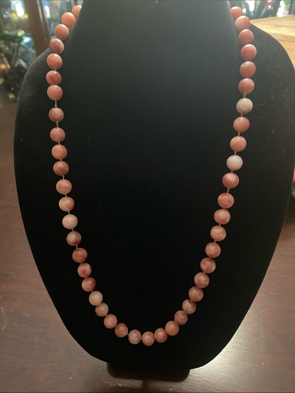 Pink Beaded Quartz Women's Necklace - Elegant Strand